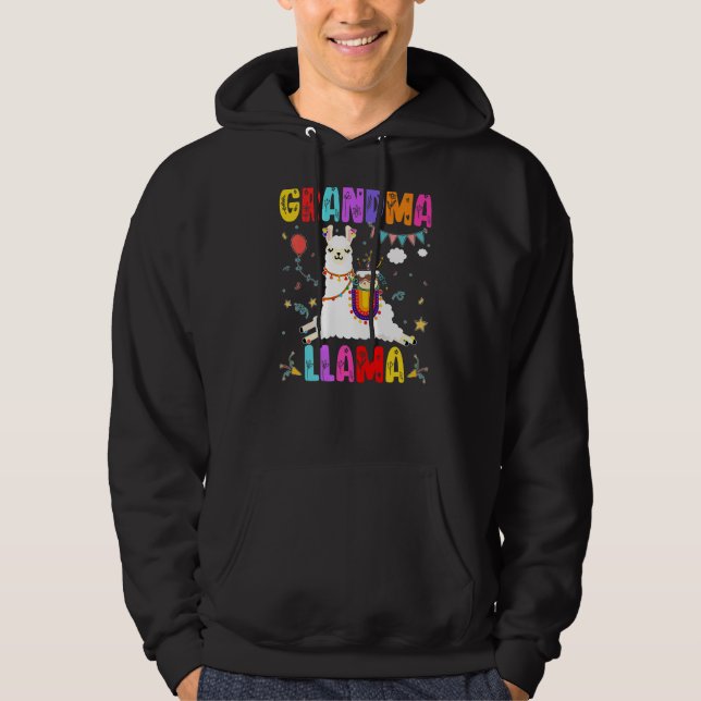 Sudadera Abuela Llama Cumpleaños Llama Familia Temática Alp (Anverso)