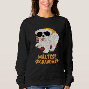 Sudadera Abuela maltesa vintage lleva lentes de sol Perro L