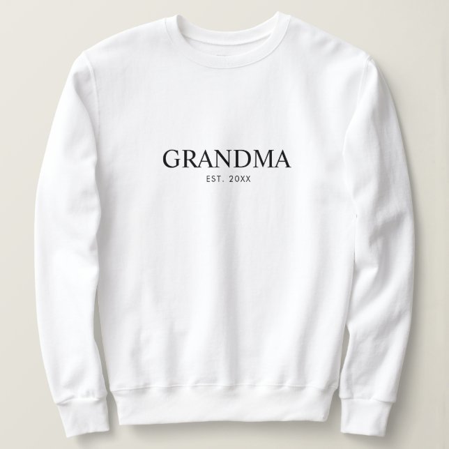 Sudadera Abuela moderna elegante negra (Anverso del diseño)