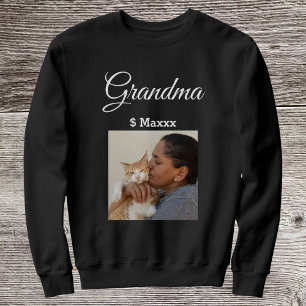 Sudadera Abuela Personalizada con Foto de Gato Lindo Amante