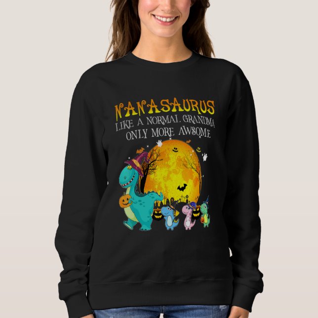 Sudadera Abuela personalizada Saurus Halloween Dinosaurus C (Anverso)