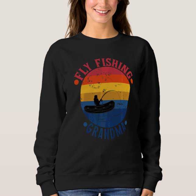 Sudadera Abuela pesca con mosca Mamá pescadora (Anverso)