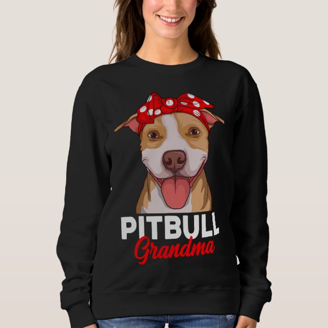 Sudadera Abuela Pitbull Pittie Perro Mom Funny (Anverso)