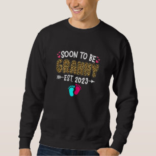 Sudadera Abuela Pronto a Ser 2023 Leopard Embarazo Anuncio