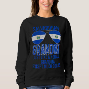 Sudadera Abuela salvadoreña La bandera de El Salvador gafas