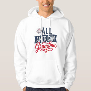 Sudadera Abuela totalmente americana diseño de fuegos artif