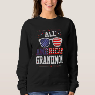 Sudadera Abuela totalmente americana gafas de sol bandera d