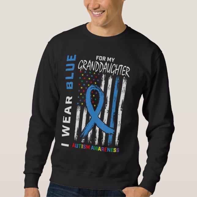 Sudadera Abuelo Abuela Abuela Azul Abuela Autismo Aviso (Anverso)