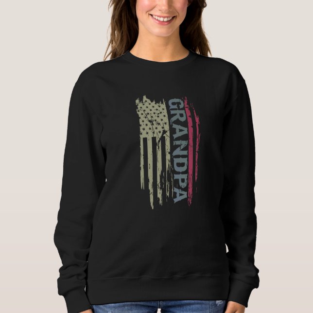 Sudadera Abuelo Bandera Americana Retro (Anverso)