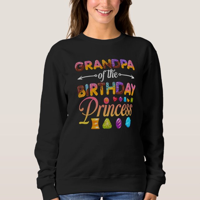 Sudadera Abuelo De La Princesa Nacida Donut Birthday Gi (Anverso)