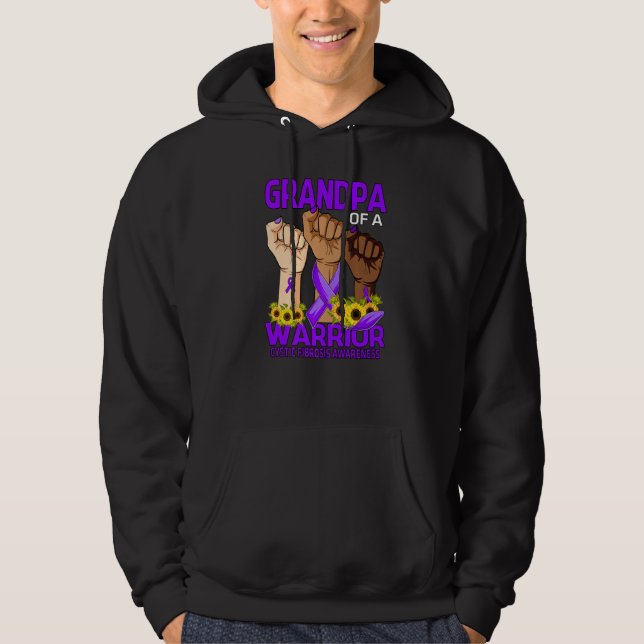 Sudadera Abuelo De Mano De Un Guerrero Awarenes De Fibrosis (Anverso)