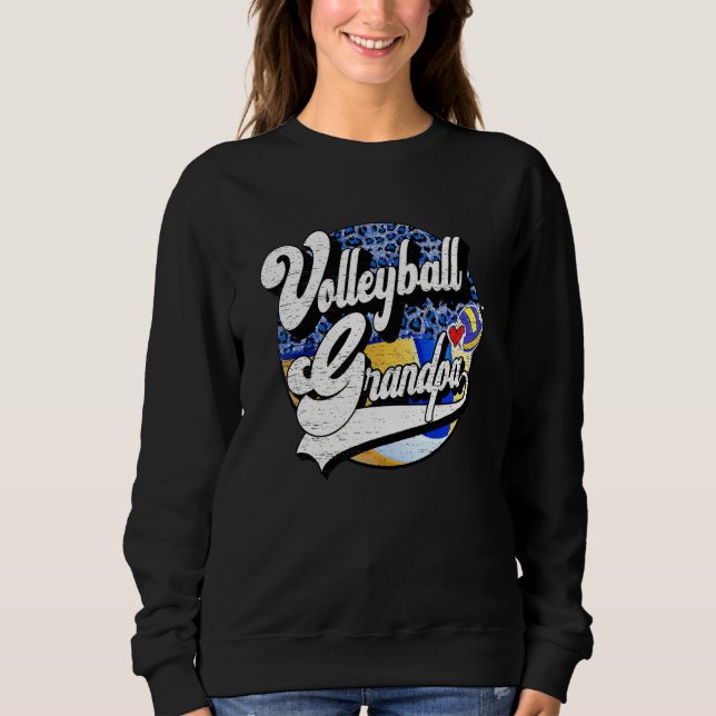 Sudadera Abuelo de voleibol Partido familiar de voleibol vi (Anverso)
