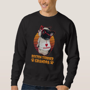 Sudadera Abuelo del Vintage Boston Terrier Usa Glasses Dog 