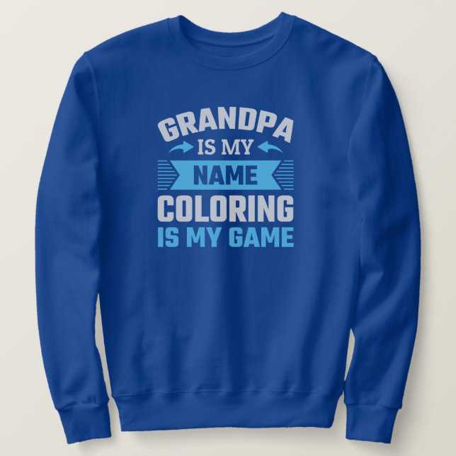 Sudadera Abuelo Divertido de Colorear  (Anverso del diseño)