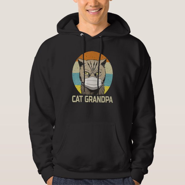 Sudadera Abuelo Gato En Cuarentena Del Día De La Máscara De (Anverso)