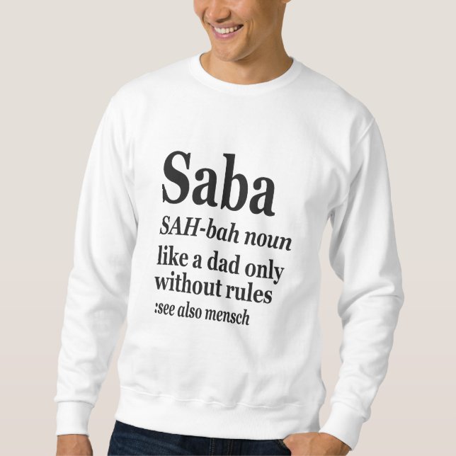 Sudadera Abuelo hebreo saba definición judía Hanukkah Gif (Anverso)