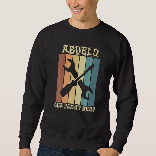 Sudadera Abuelo: Herramientas de arcoiris de nuestro héroe  (Anverso)