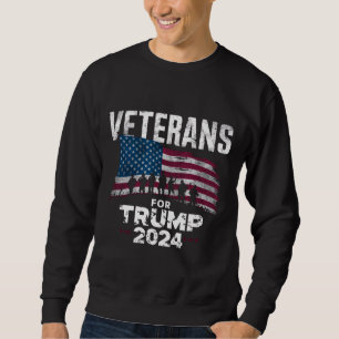 Sudadera Abuelo Papá Veteranos Por Trump 2024 Bandera Ameri