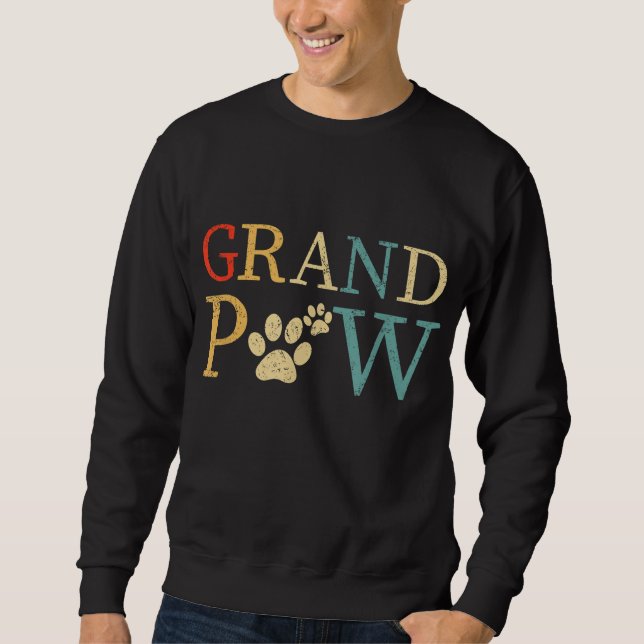 Sudadera Abuelo Perro Gracioso Mejor amante del perro paw P (Anverso)