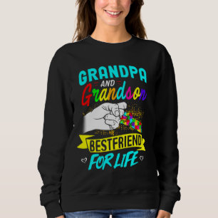 Sudadera Abuelo Y Abuelo Mejor Amigo Del Autismo De Vida