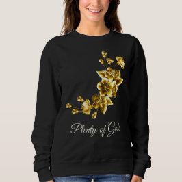 Sudadera Abundante Oro Floral Elegante