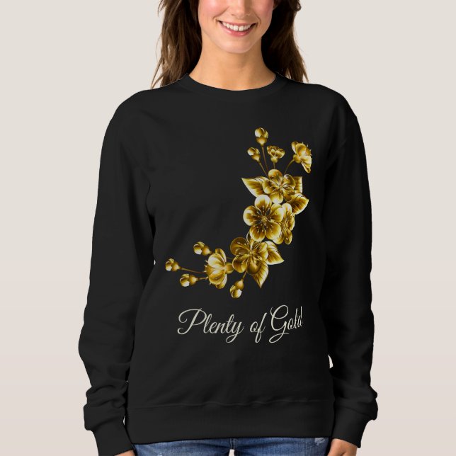 Sudadera Abundante Oro Floral Elegante (Anverso)
