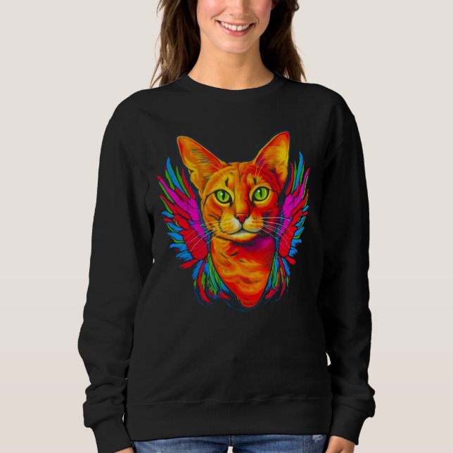Sudadera Abyssinian Cat Angel Wings (Anverso)
