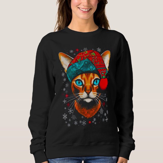 Sudadera Abyssinian Cat Christmas (Anverso)