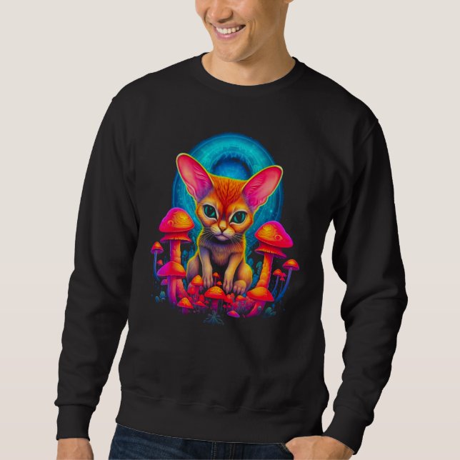 Sudadera Abyssinian Cat Psychedelic Mushroom (Anverso)
