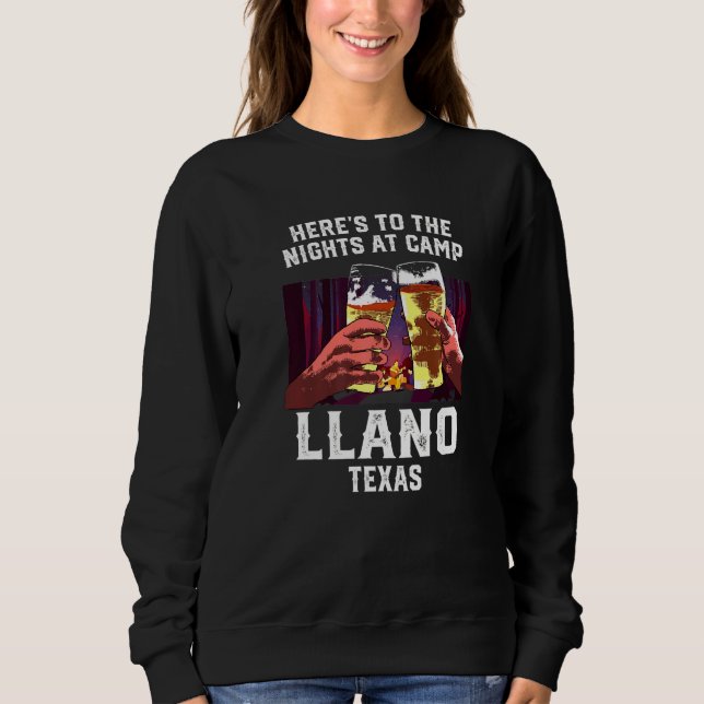 Sudadera Acá A Las Noches En El Campamento Llano Camping Te (Anverso)