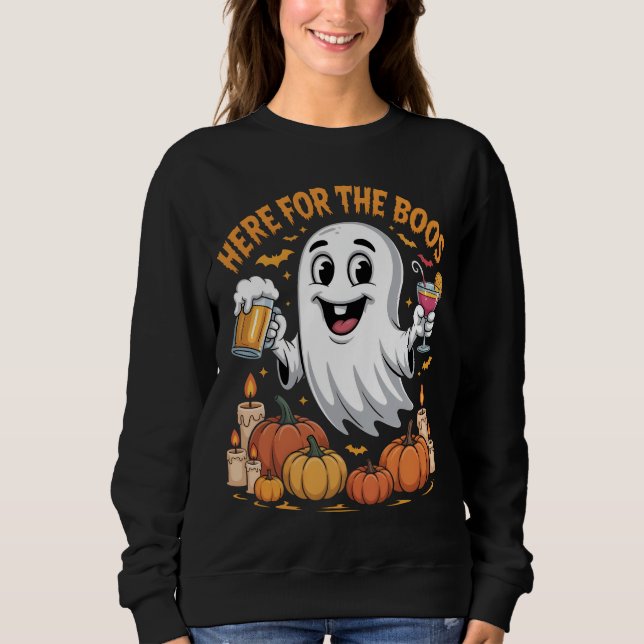 Sudadera Acá para la divertida fiesta de Fantasma de Boos H (Anverso)
