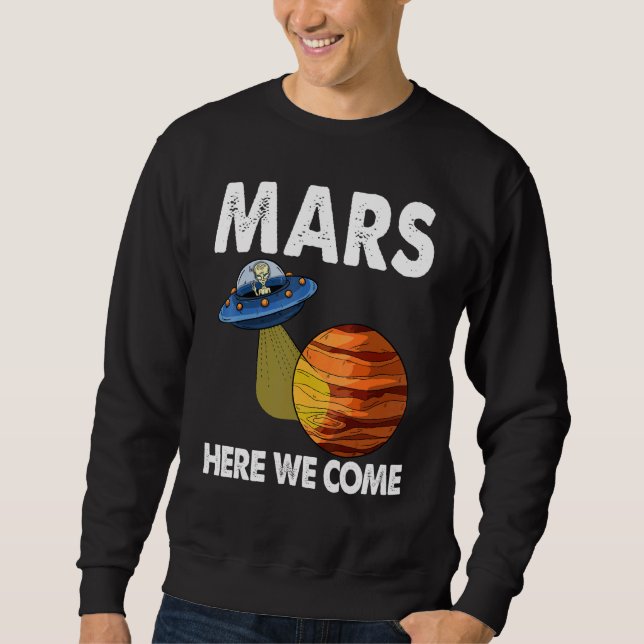 Sudadera Acá Vamos Marte Jóvenes Espacio Tees Red Mars Plan (Anverso)