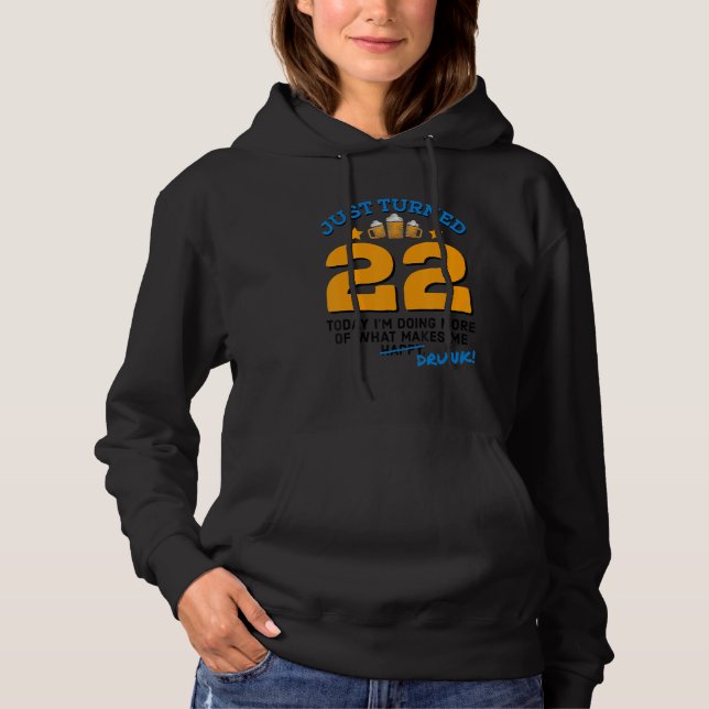 Sudadera Acabo de cumplir 22 años bebiendo cerveza 22 cumpl (Anverso)