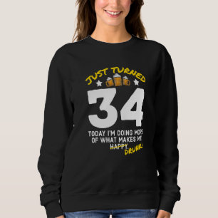 Sudadera Acabo de cumplir 34 años bebiendo cerveza 34 cumpl