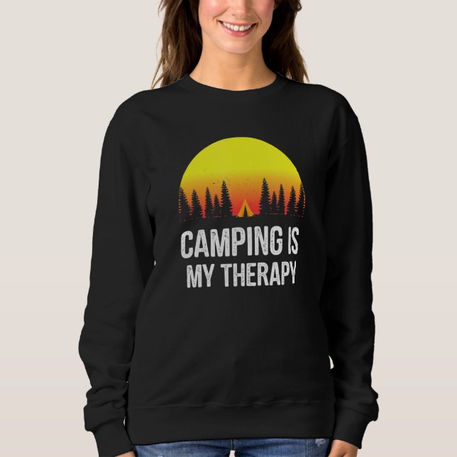 Sudadera Acampar es mi terapia - Acampar 1 (Anverso)
