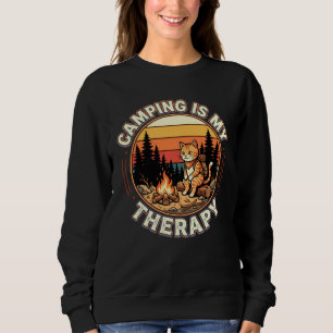 Sudadera Acampar Es Mi Terapia Amante Gatos Aventura Al Air