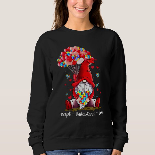 Sudadera Accept Understand Love Autism Awareness Gnome Vale (Anverso)