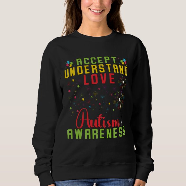Sudadera Accept Understand Love Autism Awareness Rainbow Pu (Anverso)