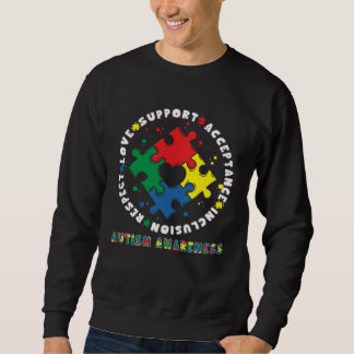 Sudadera Acceptance Inclusion Respect Love Support Autism A