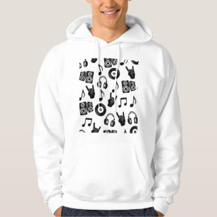 Sudadera Accesorios musicales: Patrón de cosecha monocromo.