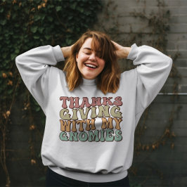 Sudadera Acción de Gracias Con Mis Gnomies, Día de Acción d
