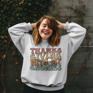 Sudadera Acción de Gracias Con Mis Gnomies, Día de Acción d
