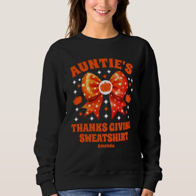 Sudadera Acción de Gracias de la tía personalizada (Anverso)