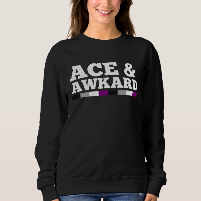 Sudadera Ace and Awkward Asexual Pride Flag Minimalist Styl (Anverso)