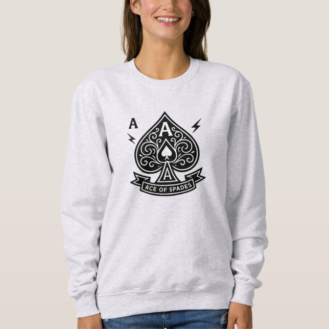 Sudadera Ace de espadas estilizado — Emblema vectorial Art- (Anverso)