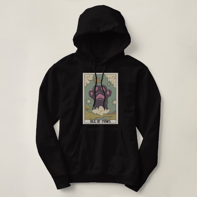Sudadera Ace of Paws Tarot Lector de tarjetas Cat Paw Occul (Diseño del anverso)
