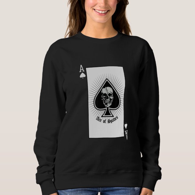 Sudadera Ace Of Spades Playing Card With Skeleton Halloween (Anverso)