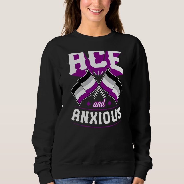 Sudadera Ace Y Ansiosa Bandera De Orgullo Asexual Cuta Aest (Anverso)
