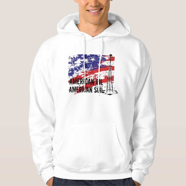Sudadera Aceite americano, patriota (Anverso)
