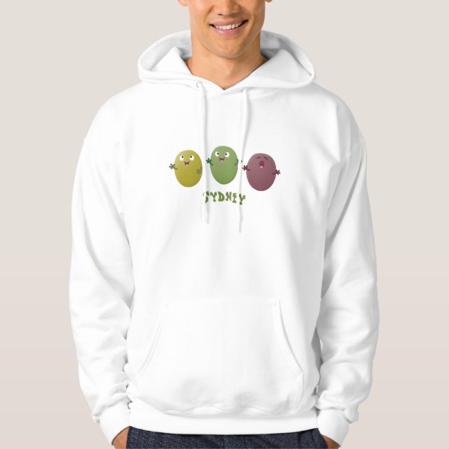 Sudadera Aceitunas alegres y lindas cantando personalizado (Anverso)